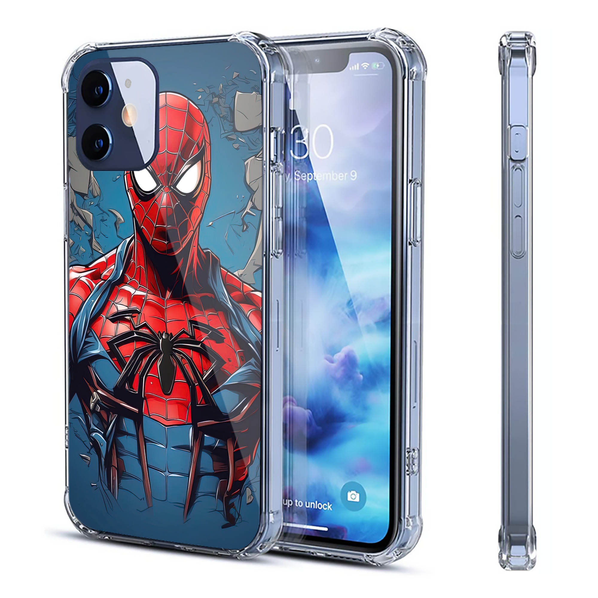 （画像用） Spider Man スパイダーマン 【iPhone 12シリーズ対応】透明スマホケース（クリアソフトケース）